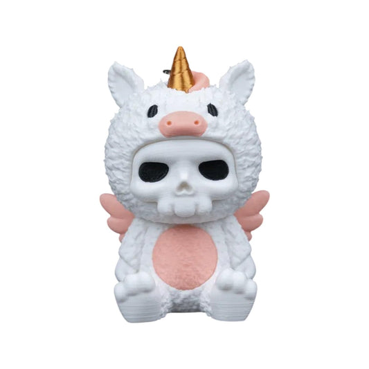 Skubbies – Unna Unicorn Pig Skeleton Mini Figurine Collectible, 2" – Pack of 5 with Keychain Ring Connector – Cute Backpack & Purse Accessory for Teens & Adults – 3D Printed in Canada