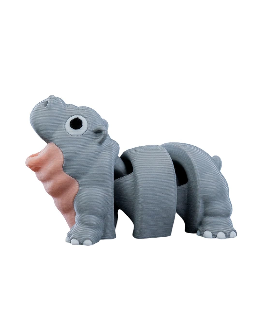 Merry Baby Hippo Figurine – Cute Desk Buddy, Animal Collectible, and Fidget Display Toy – 3D Printed in Canada