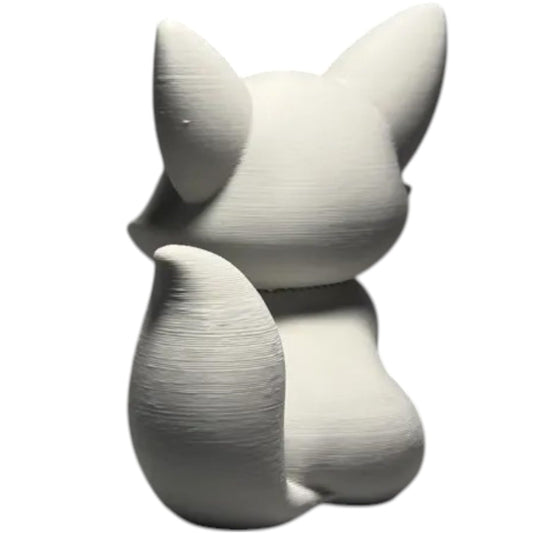 Cute Fox Figurine – Minimalist Fox Statue for Shelf, Office, or Gift Décor – 3D Printed in Canada