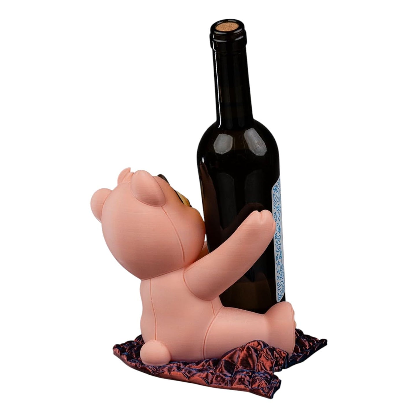 Teddy’s Toast Wine Holder – Funny Bear-Themed Bottle Display Stand for Home Bars & Gift Décor – 3D Printed in Canada