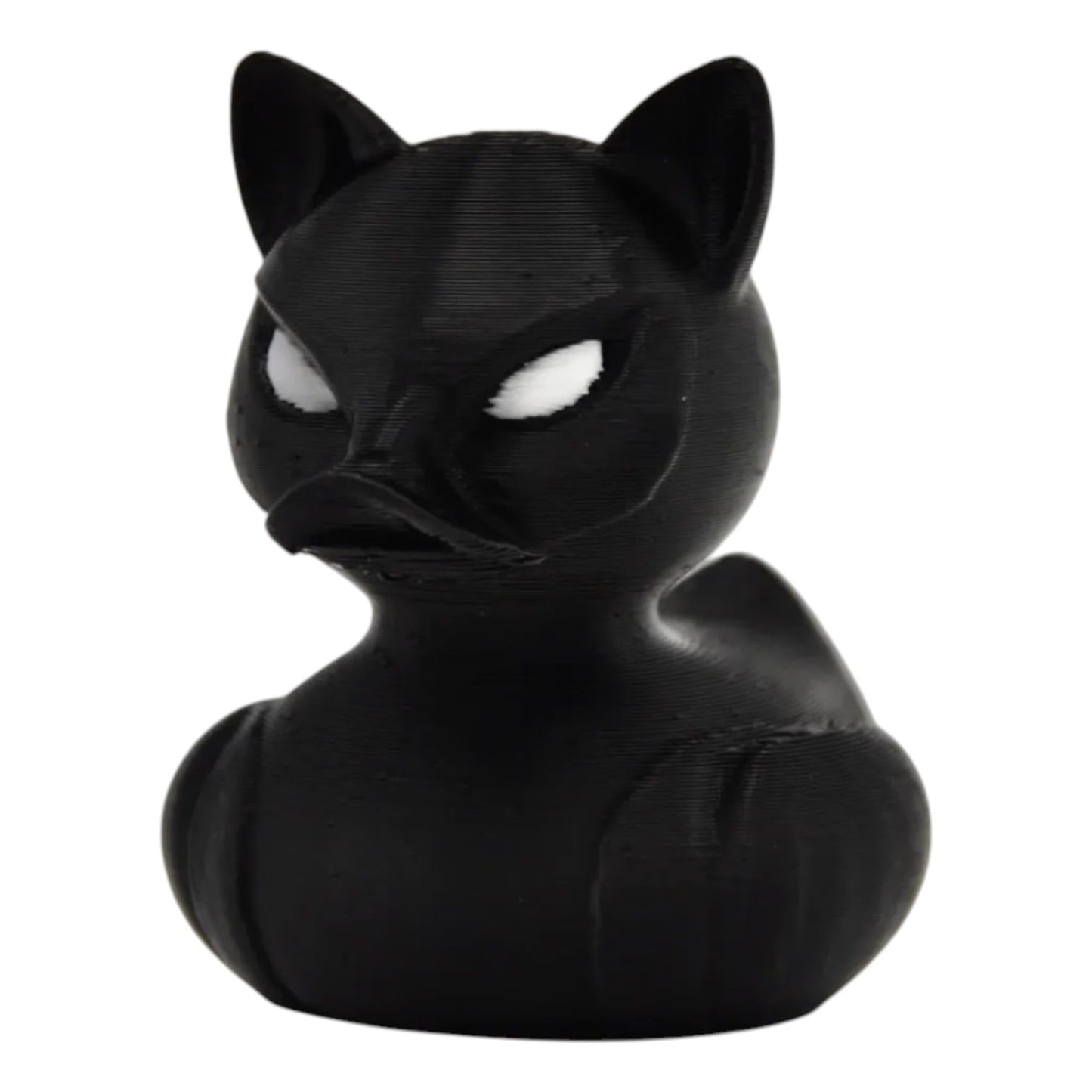 Black Cat Duck Figurine – Gothic Dashboard & Desk Décor – Quirky Collectible – 3D Printed in Canada