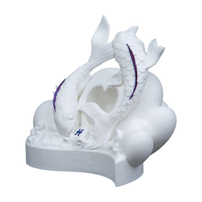 Pisces Zodiac Koi Fish Heart Sculpture – Elegant Astrological Figurine for Home or Office Décor, Gift for Horoscope Lovers – 3D Printed in Canada