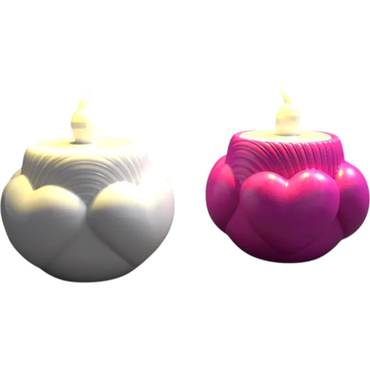 Unique Heart Candle Holder – Romantic 3D Printed Tealight Shell (LED Not Included) – 3D Printed in Canada