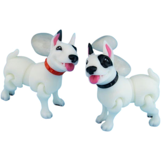Articulated Bull Terrier Dog Figurine – Poseable Collectible Desk Pet for Teens & Adults – 3D Printed in Canada