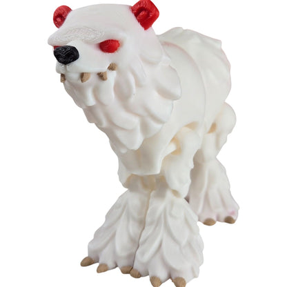 Twisty Polar Bear – Articulated Fantasy Ice Beast with Vibrant Claws, Poseable Limbs & Fierce Expression, Mythical Creature Figurine – 3D Printed in Canada