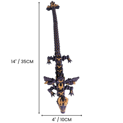Galaxy Lunar Winged Articulating Dragon – Celestial-Themed Figurine for Teens and Adults – Fantasy Desk Accessory for Stress Relief and Collection – 3D Printed in Canada