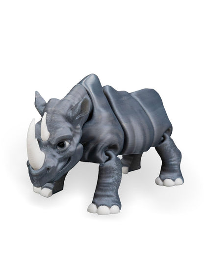 Articulated Rhinoceros Figurine – Jungle Desk Fidget for Teens & Adults – Stress Relief & Collectible – 3D Printed in Canada