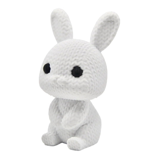 Knitted Easter Bunny Figurine – Cozy Textured Rabbit Sculpture with Faux-Stitched Look for Spring or Year-Round Decor – 3D Printed in Canada
