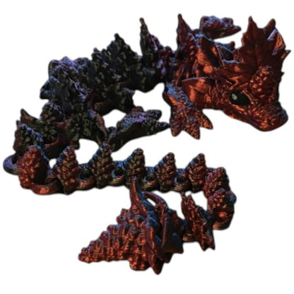 Baby Autumn Dragon Articulated Fantasy Figurine – Posable Miniature Creature for Display, Fidgeting & Collectors – 3D Printed in Canada