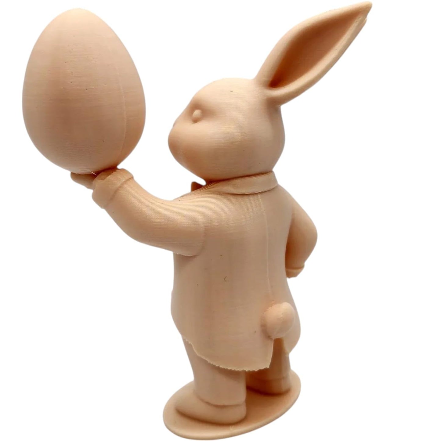 Tuxedo Easter Bunny Figurine Holding Egg – Festive Rabbit Decoration for Spring Displays & Easter Centerpieces – 3D Printed in Canada