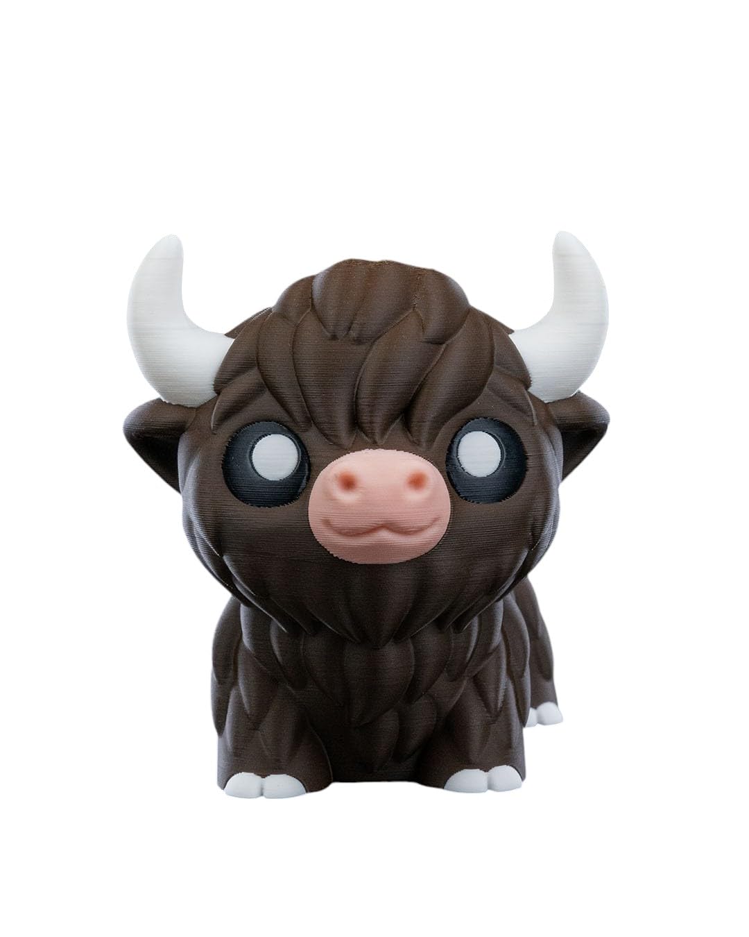 Chill Highland Cow Figurine – Cute Collectible Highland Bull Toy for Desk, Shelf & Gifts – Adorable Animal Decor for Teens & Adults – 3D Printed in Canada