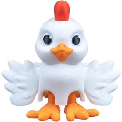 Flapping Chicken Fidget Toy – Articulated Winged Chicken Figure with Moving Legs and Beak – Collectible Stress Relief Toy for Teens and Adults – 3D Printed in Canada