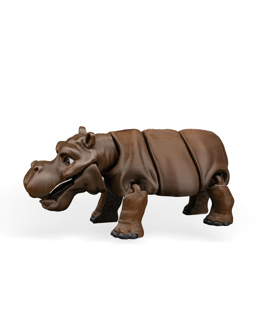 Articulated Hippopotamus Figurine – River Wildlife Desk Fidget for Teens & Adults – Stress Relief & Collectible – 3D Printed in Canada
