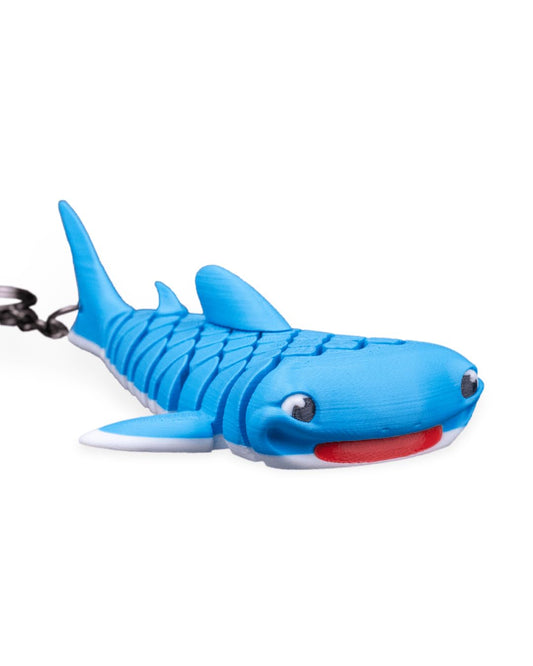 Mark the Whale Shark – Articulated Fidget Keychain Figurine for Teens & Adults – Ocean-Inspired 3D Printed Toy for Desk, Backpack, or Gifts – 3D Printed in Canada