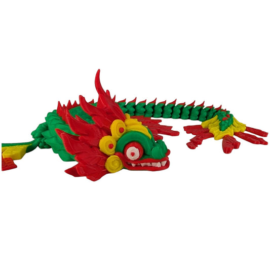 3DCENTRAL.CA Articulated Quetzalcoatl Figurine – Movable Desk Toy for Stress Relief, Focus, Anxiety, ADHD – Collectible Sensory Tool for Teens and Adults – 3D Printed in Canada