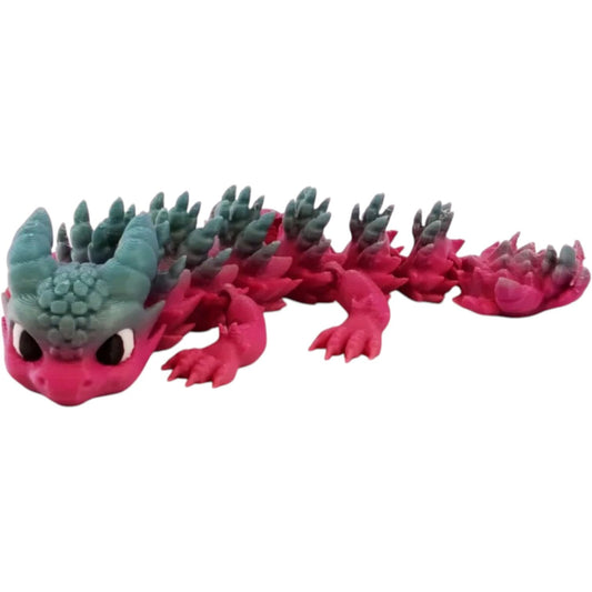 Bristleback Dragon Articulated Figurine – Colorful Spiked Fantasy Fidget Toy for Teens & Adults – 3D Printed in Canada