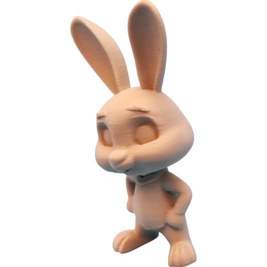 Young Cartoon Rabbit Figurine – Blank 3D Printed Bunny Model for Painting & Display – 3D Printed in Canada