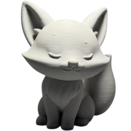 Cute Fox Figurine – Minimalist Fox Statue for Shelf, Office, or Gift Décor – 3D Printed in Canada