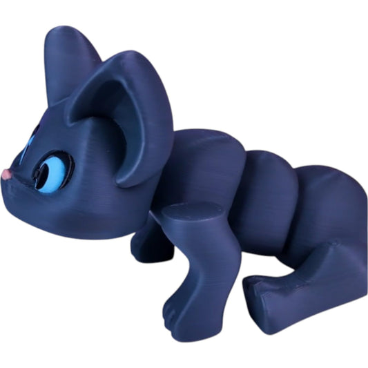 Stretching Cat Fidget Toy – Articulated Kitty Figure with Wiggly Tail for Desk, Shelf or Stress Relief – Flexible Collectible for Teens and Adults – 3D Printed in Canada