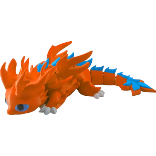 Articulated BlazeTooth Dragon Figurine – Posable Collectible Desk Pet for Teens & Adults – 3D Printed in Canada