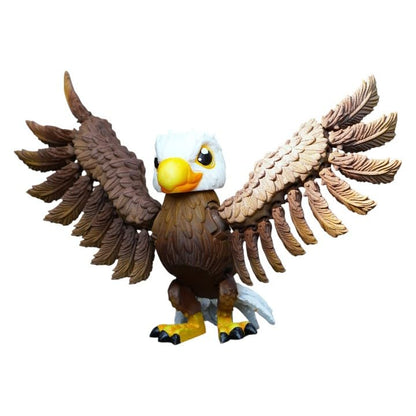 Cute Articulated Eagle Figurine – Movable Wings Print-in-Place Collectible Bird Sculpture for Desk Display & Fidget Relief – 3D Printed in Canada