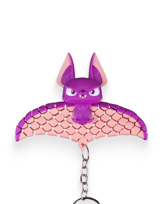 Beth the Bat Articulated Fidget Keychain – Vibrant Winged Companion for Teens & Adults – 3D Printed in Canada