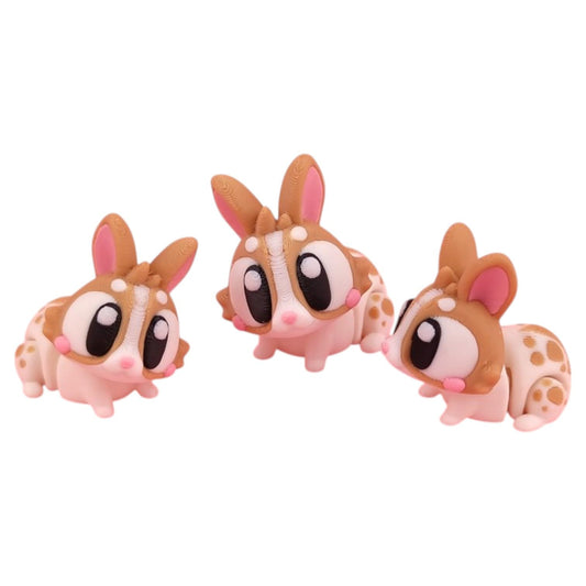 5-Pack Mini Baby Bunny Figurines – Articulated Desk Pet Rabbits, Collectible Pocket Animals, Fidget Toys for Teens & Adults – 2 Inch Poseable Figures – 3D Printed in Canada