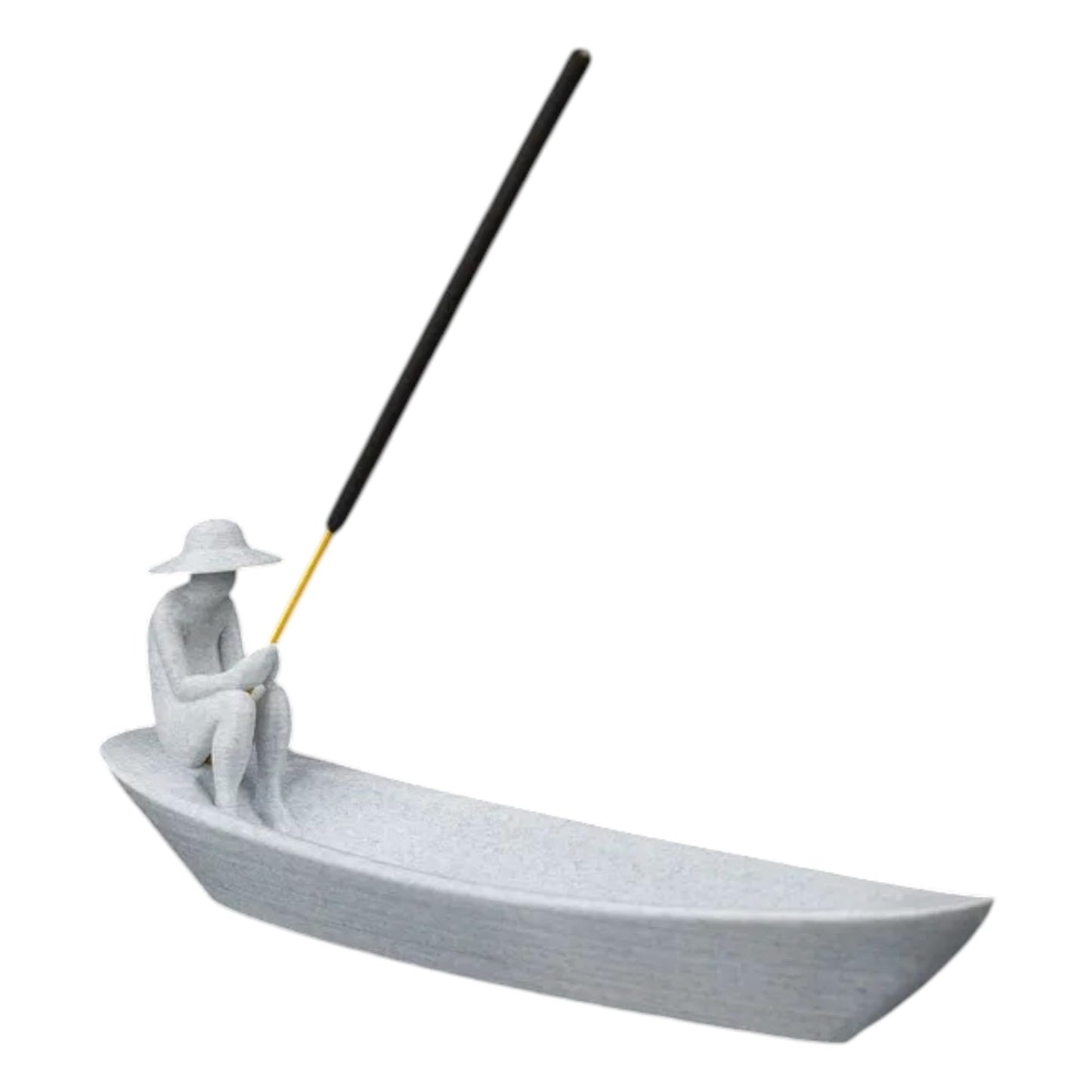 Still Waters Incense Holder – Minimalist Boat Stick Burner for Meditation, Relaxation, and Home Décor – Serene Fishing Figure Design – 3D Printed in Canada