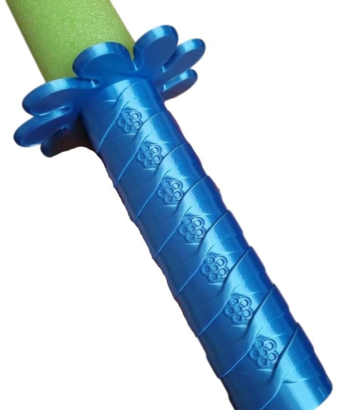 Samurai Lotus Pool Noodle Sword Handle – Floral Katana-Style Foam Blade Hilt for Cosplay, LARP & Martial Arts Roleplay – 3D Printed in Canada