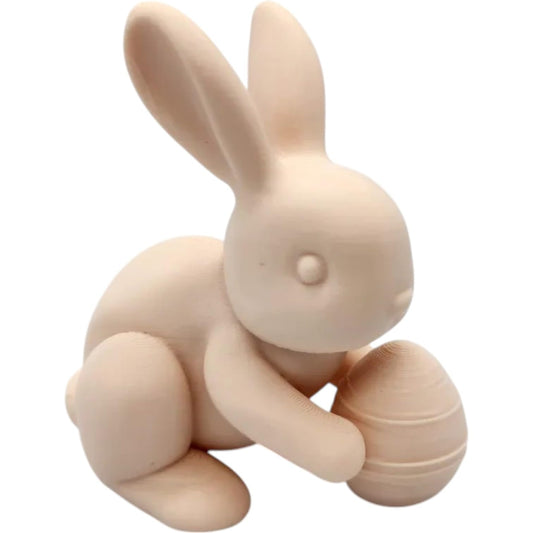 Bunny with Easter Egg Figurine – Cute Spring Rabbit Decor for Tiered Trays, Shelves & Seasonal Displays – 3D Printed in Canada