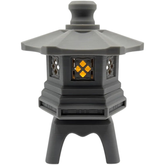 Japanese Stone Lantern – 3D Printed 3-Part Garden Tealight Holder – LED-Compatible Decor – 3D Printed in Canada