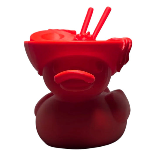 Ramen Bowl Duck Figurine – Quirky Collectible Desk Toy & Noodle-Inspired Décor – 3D Printed in Canada