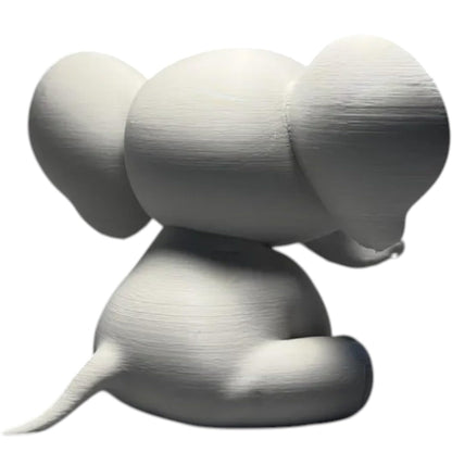 Cute Elephant Figurine – Sitting Elephant Statue for Shelf, Desk, or Gift Display – 3D Printed in Canada