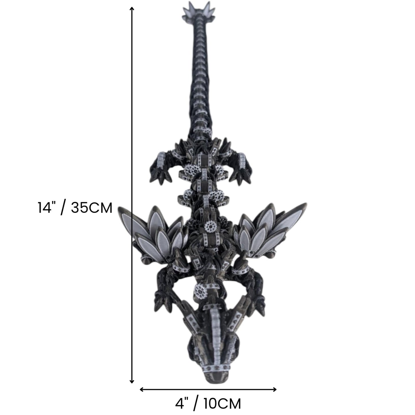 Steampunk Themed Winged Articulating Dragon – Premium Collectible for Teens and Adults – Stress Relief Desk Figurine – 3D Printed in Canada