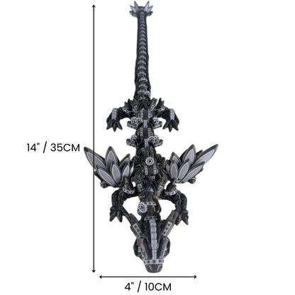 Steampunk Themed Winged Articulating Dragon – Premium Collectible for Teens and Adults – Stress Relief Desk Figurine – 3D Printed in Canada