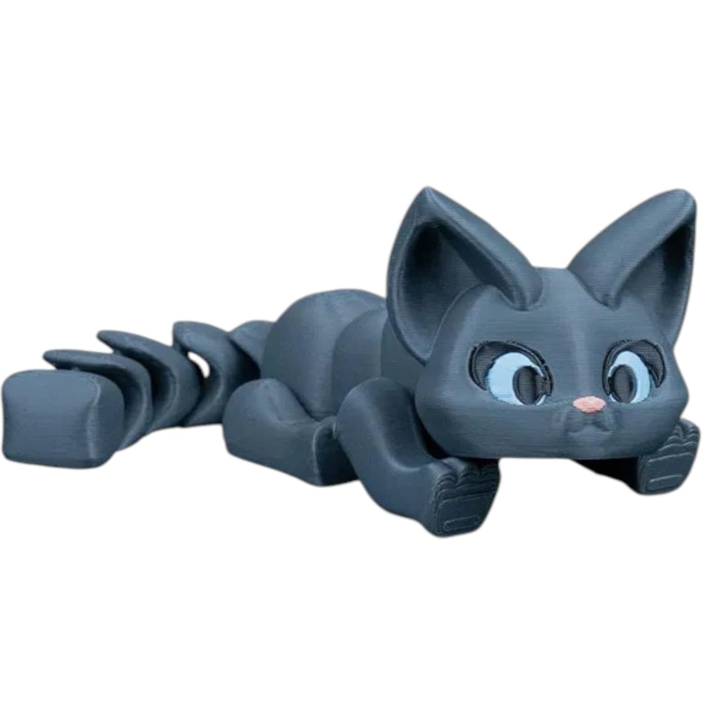 Stretching Cat Fidget Toy – Articulated Kitty Figure with Wiggly Tail for Desk, Shelf or Stress Relief – Flexible Collectible for Teens and Adults – 3D Printed in Canada