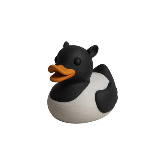 Tapir Duck Figurine – Duck-Tapir Hybrid – Cute Black & White Animal Mash-Up – Funny Duck Collectible or Unique Gift Decor for Teens & Adults – 3D Printed in Canada