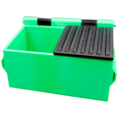 Mini Dumpster Desk Organizer – Funny Green Trash Bin with Hinged Lid for Storage, Props or Gag Gifts – 3D Printed in Canada