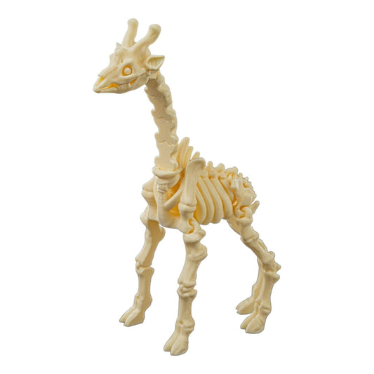Skeleton Giraffe Figurine – Articulated Desk Fidget for Teens & Adults – Prehistoric Collectible & Stress Relief – 3D Printed in Canada