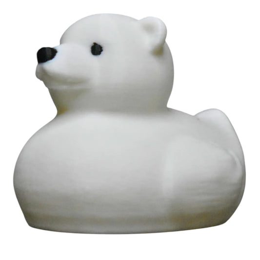 Polar Bear Rubber Duck - Cruise Duck for Hiding & Jeep Ducking - Mini Arctic White Dashboard Duck - Winter Animal Figurine - Car Ornament Collectible - 3D Printed in Canada