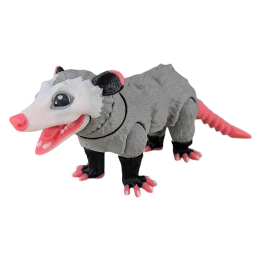 3DCENTRAL.CA Articulated Opossum Figurine – Desk Figure for Stress Relief, Focus, Anxiety, ADHD – Collectible Sensory Tool for Teens and Adults – 3D Printed in Canada