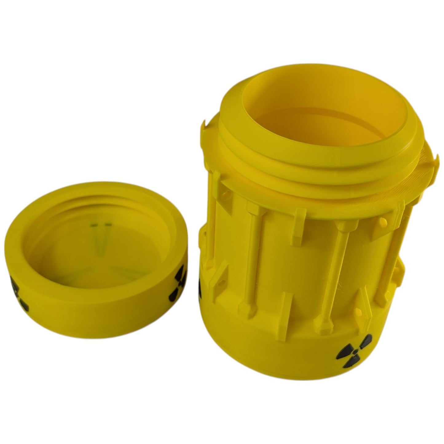 Radioactive Waste Barrel Stash Container – Mini Nuclear Cask Storage Jar with Lid for Coins, Cables & Small Items – Novelty Organizer – 3D Printed in Canada