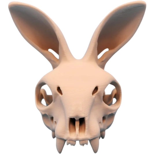 Rabbit Skull with Forward Ears – Creepy Bunny Skeleton Prop for Gothic Decor or Halloween Display – 3D Printed in Canada