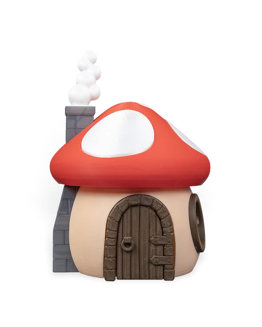 Fungi Cottage Fairy House – Whimsical Mushroom Décor for Garden or Shelf – Decorative Miniature – 3D Printed in Canada