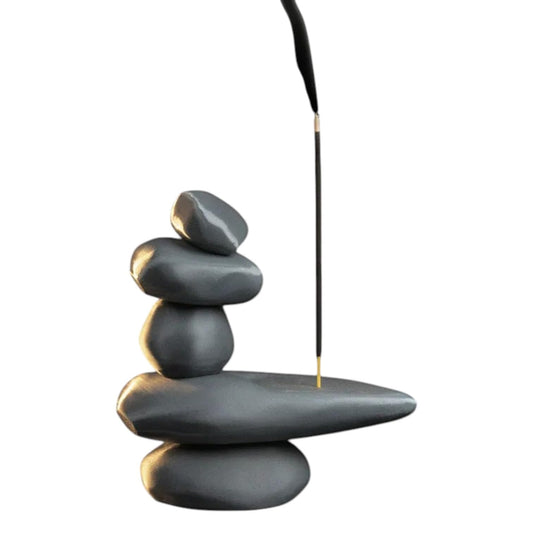Zen Balance Incense Holder – Stacked Stone Stick Burner for Meditation, Yoga, and Relaxation – Minimalist Rock Cairn Design – 3D Printed in Canada