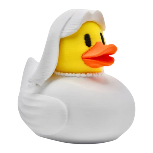 Bride Duck Figurine - Rubber Duck Alternative - Wedding Cake Topper, Bridal Shower Favor, Engagement Party Gift - Ducks for Jeeps, Cruise Ship Hiding – 3D Printed in Canada