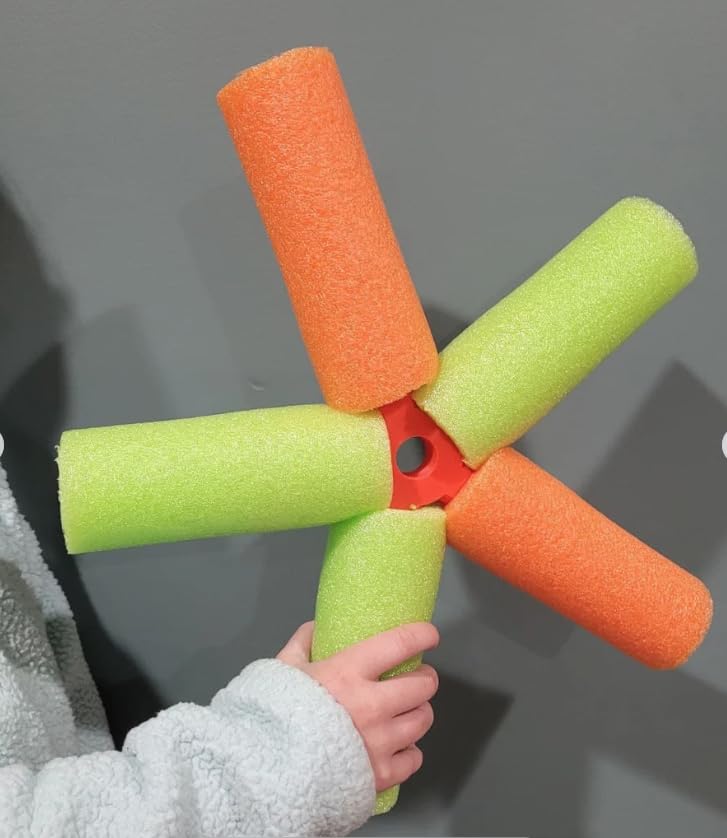Pool Noodle Throwing Star Connector – 5-Way Foam Noodle Hub for Ninja-Style Battles, Cosplay & Outdoor Roleplay – 3D Printed in Canada