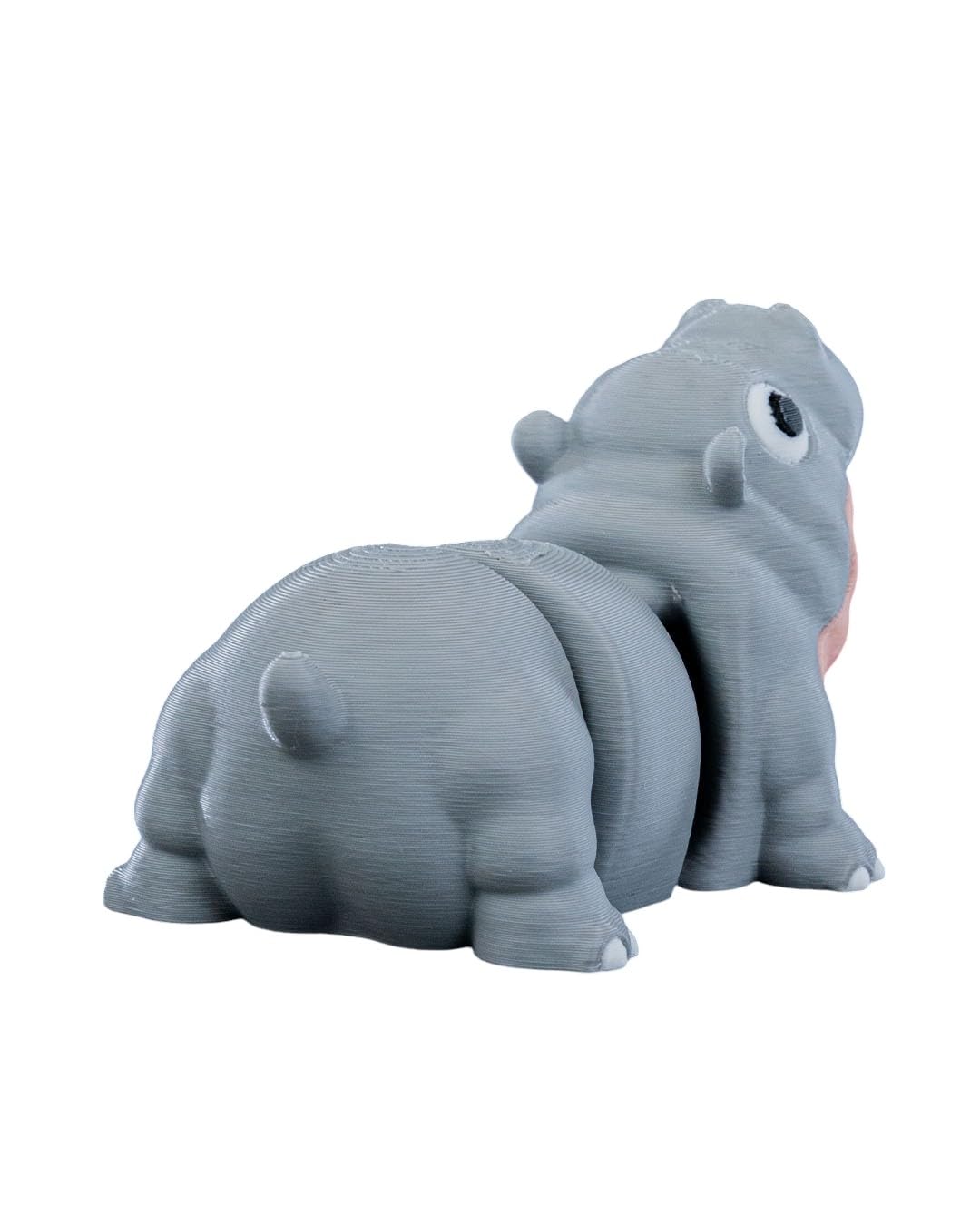 Merry Baby Hippo Figurine – Cute Desk Buddy, Animal Collectible, and Fidget Display Toy – 3D Printed in Canada