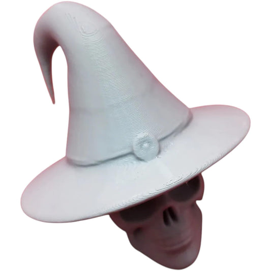 Wizard Skull Miniature – Arcane Sorcerer Head with Pointed Hat for RPG Display, Gothic Decor & Fantasy Dioramas – 3D Printed in Canada