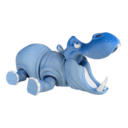 Articulated Hippo Figurine – Whimsical Desk Fidget for Teens & Adults – Stress Relief & Collectible – 3D Printed in Canada